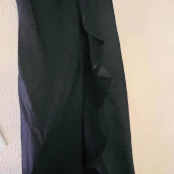 Aidan Mattox Black Satin Ruffle Front Sleeveless Maxi Dress 2 - Picture 13 of 13